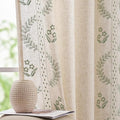 jinchan Belrose Linen Curtains for Bedroom Floral Curtains 108 Inch Length by JINCHAN