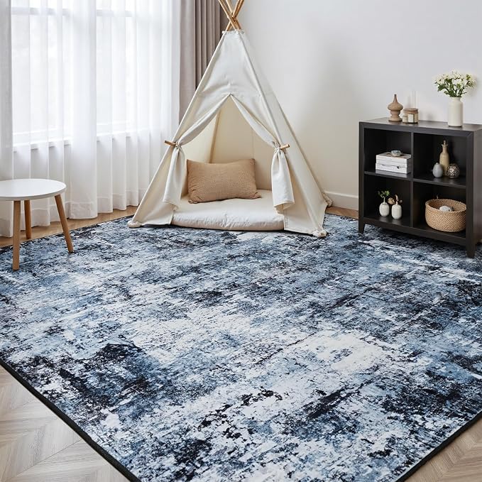 Rugflix 8x10 Area Rugs for Living Room, Washable Large Rug Stain-Resistant Low - Image 8