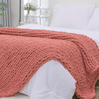 Bigacogo Chunky Knit Throw Blanket by Bigacogo