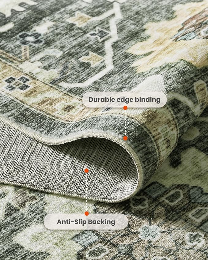 AMADA HOMEFURNISHING 10x14 Washable Area Rug, Low-Profile Large Area Rug - Image 7
