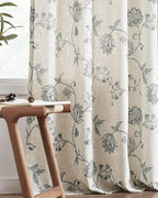 Jinchan Linen Floral Curtains 63 Inch Length - Image 8