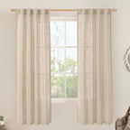 LAMIT Light Filtering Linen Curtains 72 Inches Long by LAMIT
