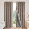 Joydeco 100% Blackout Curtains for Bedroom，Natural Linen Curtains, Thermal by JOYDECO