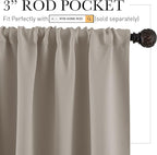 RYB HOME Blackout Privacy Bathroom Window Curtains, Short Thermal Insulated - Image 2
