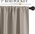 RYB HOME Kitchen Blackout Curtains Over Sink 36 inch Length, Rod Pocket Summer - Image 2