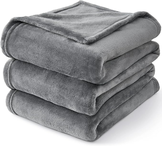 BEDELITE Fleece Blanket Twin Size Grey Throw Blanket - Image 7