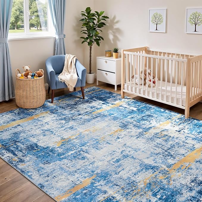 Rugflix 8x10 Area Rugs for Living Room, Washable Large Rug Stain-Resistant Low - Image 8