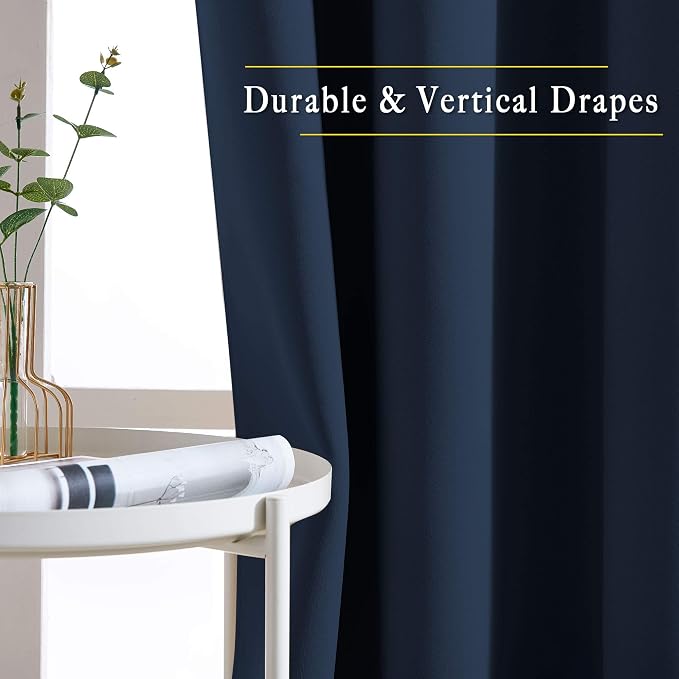 NICETOWN Navy Blue Blackout Curtains & Drapes - Image 5