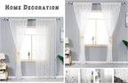 AmHoo 2 Panels Embroidered Leaf Pattern Semi Sheer Curtains Foliage Floral - Image 5