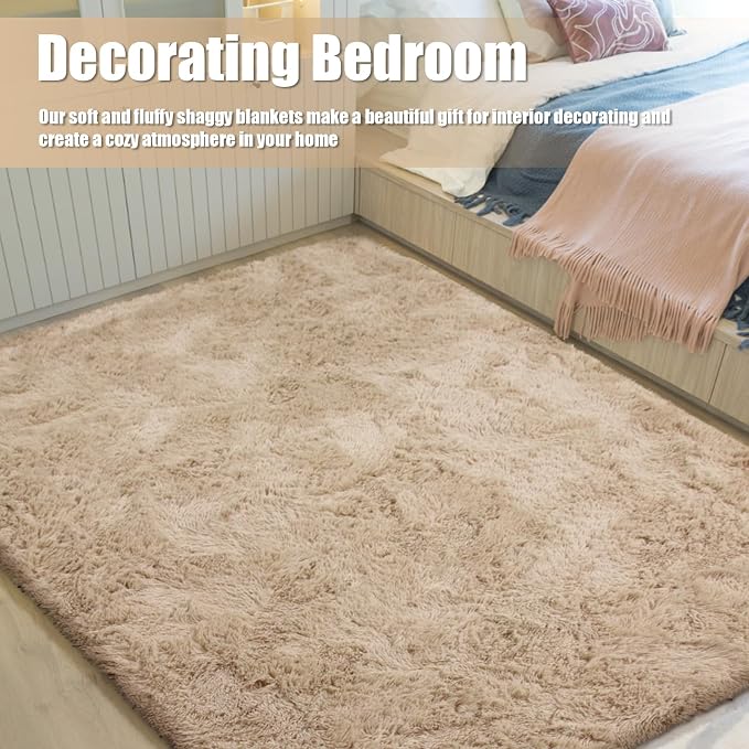 Shag Area Rug for Bedroom 5x8, Soft Fuzzy Rug Non-Shedding Indoor Plush Carpet - Image 6