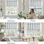 jinchan Striped Linen Valance Curtain 16 Inch Vertical Striped Valance - Image 5
