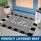 EARTHALL Door Mat Outside Inside Hello Doormat, Durable Floor Mat Non Slip Mat - Image 3