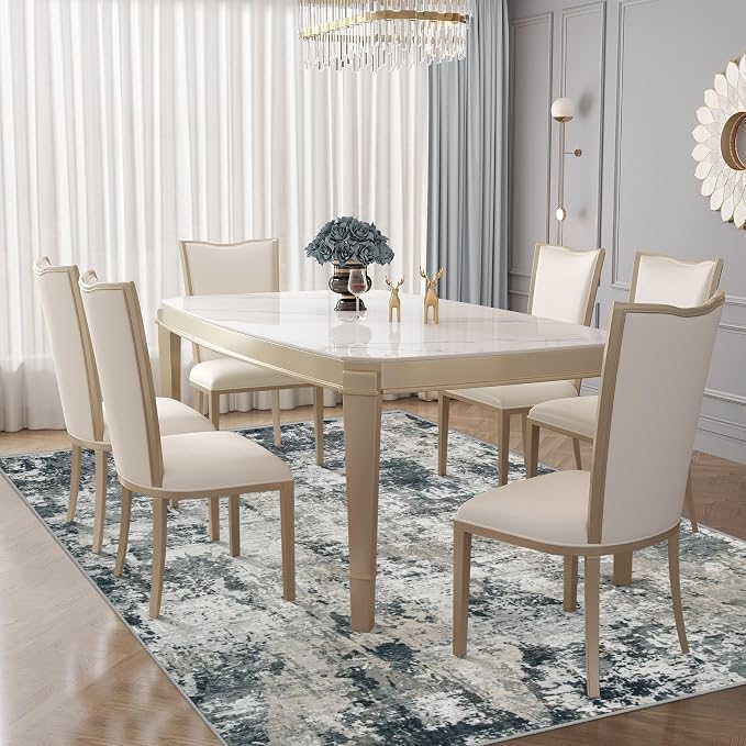 XLUEZ 5x7 Area Rugs for Living Room, Washable Modern Abstract Large Area Rug - Image 5