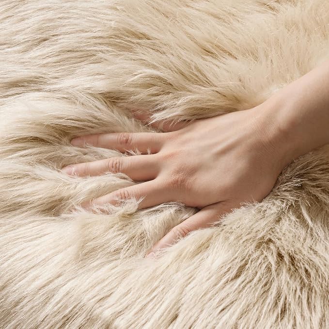 MIULEE Luxury Soft Fluffy Area Rug 3x5 Feet, Faux Fur Sheepskin Rug Decorative - Image 4