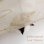 HOMEIDEAS Taupe Sheer Curtains 52 x 54 Inch Length 2 Panels Beige Embroidered - Image 2