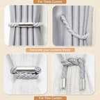 NICEEC 2 Pack Strong Magnetic Curtain Tiebacks Modern Simple Style Drape Tie - Image 6