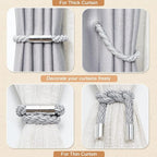 NICEEC 4 Pack Strong Magnetic Curtain Tiebacks Modern Simple Style Drape Tie - Image 6