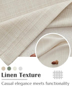 jinchan Valance Curtain Beige Hearthered Farmhouse Light Filtering Double Layer - Image 8