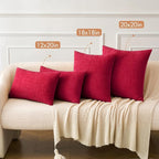 MIULEE Pack of 2 Red Couch Throw Pillow Covers 18x18 Inch Soft Cushion Covers - Image 5