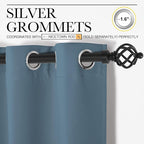 NICETOWN Smoky Blue Blackout Curtains 72 inches Length - Image 2
