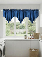 Molaxhome Swag Curtain 51 inch Length Rod Pocket Scalloped Curtain Valance - Image 8