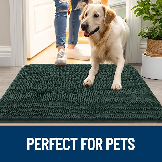 OLANLY Dog Door Mat for Muddy Paws 34x21, Absorbs Moisture and Dirt, Absorbent - Image 6