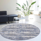 KOZYFLY Modern Abstract Round Washable Rug 5Ft, Non-Slip Soft Kitchen Bathroom by KOZYFLY