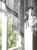 Molaxhome Swag Curtain 51 inch Length Rod Pocket Scalloped Curtain Valance - Image 4