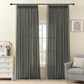 96 Inch Linen Curtains for Living Room, Pinch Pleated Semi Sheer Curtain Rustic by IVAPUPU