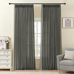 96 Inch Linen Curtains for Living Room, Pinch Pleated Semi Sheer Curtain Rustic by IVAPUPU