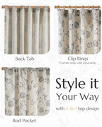 Jinchan Linen Floral Curtains 63 Inch Length - Image 5
