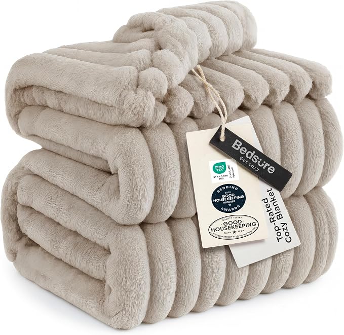 Bedsure GentleSoft Light Brown Full Blanket by BEDSURE