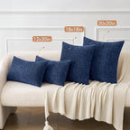 MIULEE Pack of 2 Couch Throw Pillow Covers 18x18 Inch Spring Soft Navy Chenille - Image 4
