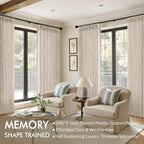 MIULEE Pinch Pleated Thick Linen Curtains 84 Inches Long 2 Panels - Image 2