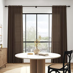 Nanspring Chocolate Linen Blend Light Filtering Back Tab Curtains 96 Inches Long - Image 6