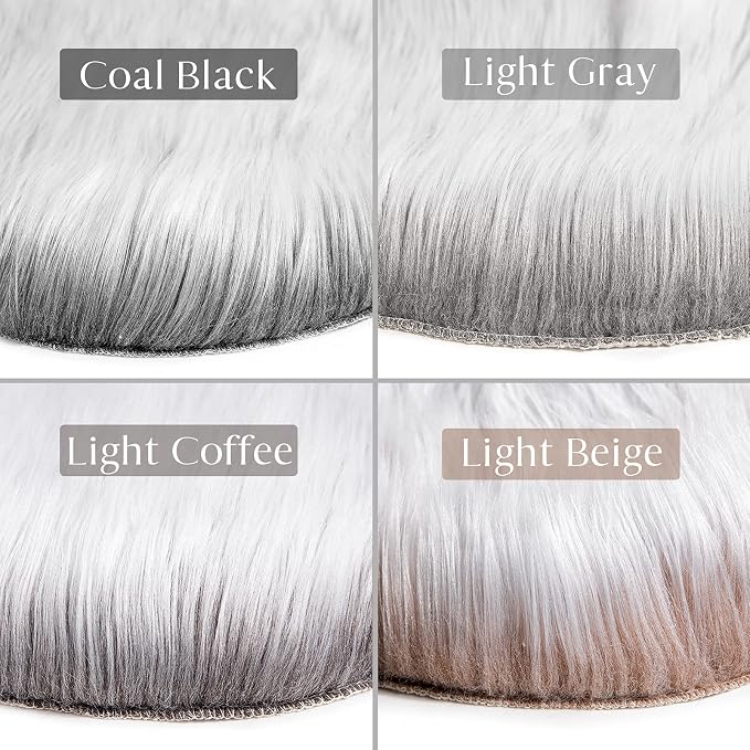 Ashler faux fur rug, Fluffy Shaggy Area Rug Ultra Soft 2 x 3 Feet Sheepskin Fur - Image 5