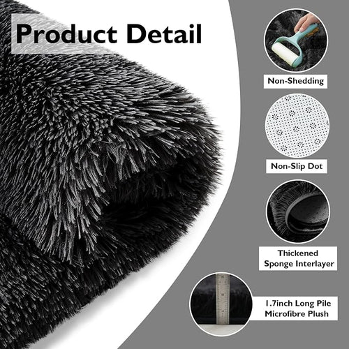 6x9 Fluffy Area Rug for Living Room, Shag Area Rugs for Bedroom - Image 2