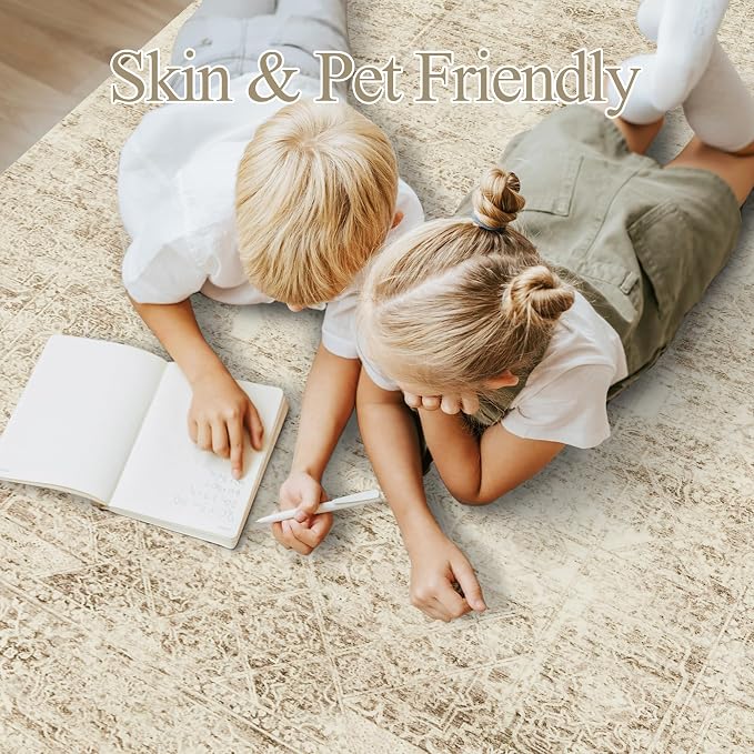 6x9 Area Rug for Living Room Floral Washable Non-Slip Modern Rugs for Bedroom - Image 5