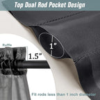 Black Sheer Curtains 90 Inches Long 2 Panels, Light Filtering Solid Sheer - Image 3