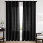 Nanspring Linen Curtains 84 inches Long by Nanspring