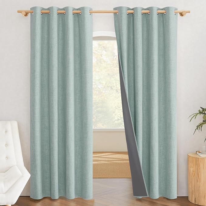 NICETOWN 100% Absolutely Blackout Linen Curtains by NICETOWN