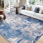 Washable Area Rugs Square 10ft Non-Slip Modern Abstract Soft by RELEANY