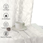 Lecloud Leia Ivory Sheer Curtains 120 Inches Long 2 Panels, Jacquard Textured - Image 4