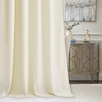 RYB HOME Ivory White Velvet Curtains 72 inches - Image 6