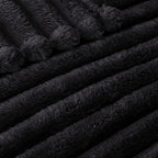 Exclusivo Mezcla King Size Flannel Fleece Blanket, Super Soft Striped Jacquard - Image 4
