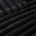 Exclusivo Mezcla Twin Size Flannel Fleece Blanket, Super Soft Striped Jacquard - Image 4