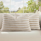 decorUhome Summer Cozy Faux Fur Throw Pillow Covers 12x20 Set of 2 Decorative by decorUhome