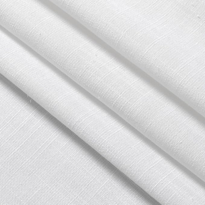Nanspring White Linen Cafe Curtains 24 Inch Length 2 Panels Light Filtering - Image 7