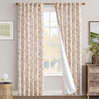 jinchan Floral Curtains Lined Linen Blend Curtain - Image 7