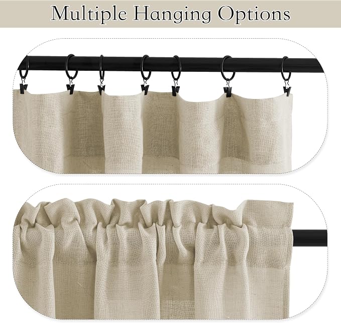 RYB HOME Swag Valances Short Linen Curtains - Image 5